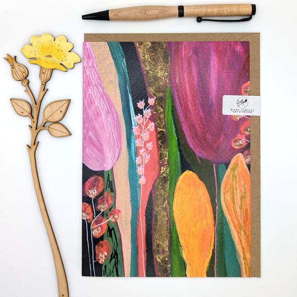 Abstract tulip 1 card
