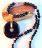 Blue Goldstone, Swarovski Crystal 'Sapphire' and Copper Necklace - Free UK P&P - Image 2