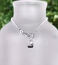 Tiny Hammered Heart Charm Sterling Silver Bracelet
