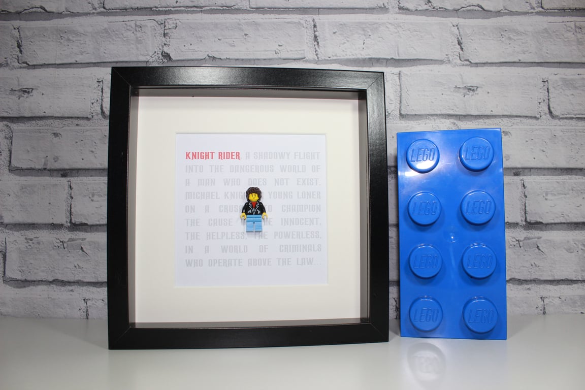 KNIGHT RIDER - FRAMED CUSTOM LEGO MINIFIGURE - THE HOFF - AWESOME