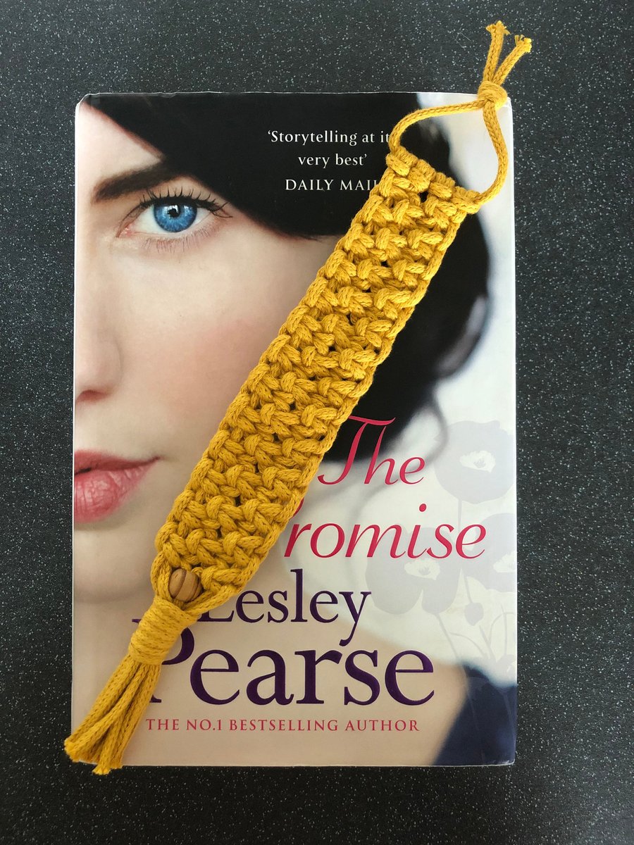 Handmade macrame bookmark, 100% cotton, mustard colour with a lovely wooden bead