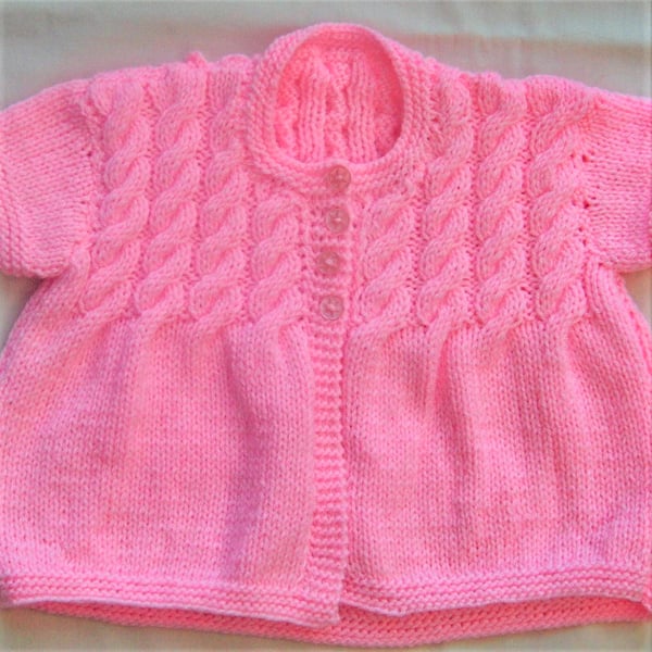 Girl's Knitted Cable Yoke Cardigan, Children's Clothes, Children's Gift Ideas