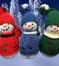 Hand knitted snowmen