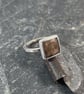 Silver and square brown sapphire ring U.K. size M - Image 1