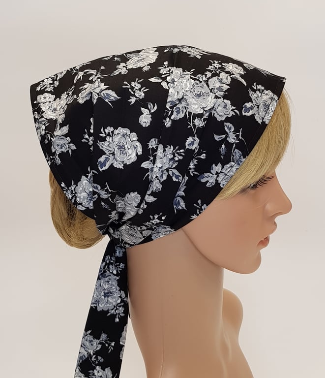Head scarf for women wide floral cotton hair scarf self tie headband bandanna