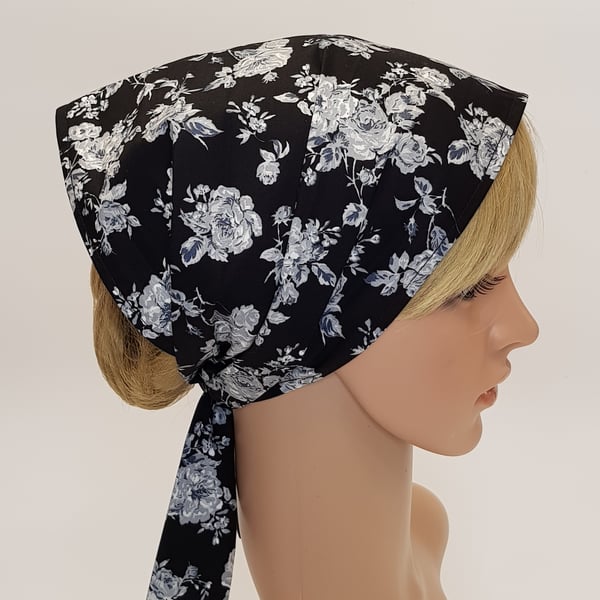 Head scarf for women wide floral cotton hair scarf self tie headband bandanna
