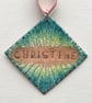 Personalised 'Name' Enamelled Copper Christmas Decoration - Image 1