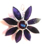 Stained Glass Suncatcher Daisy Dichroic Purple Handmade 007 - Image 3