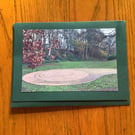 Handmade photo card of a labyrinth at autumn
