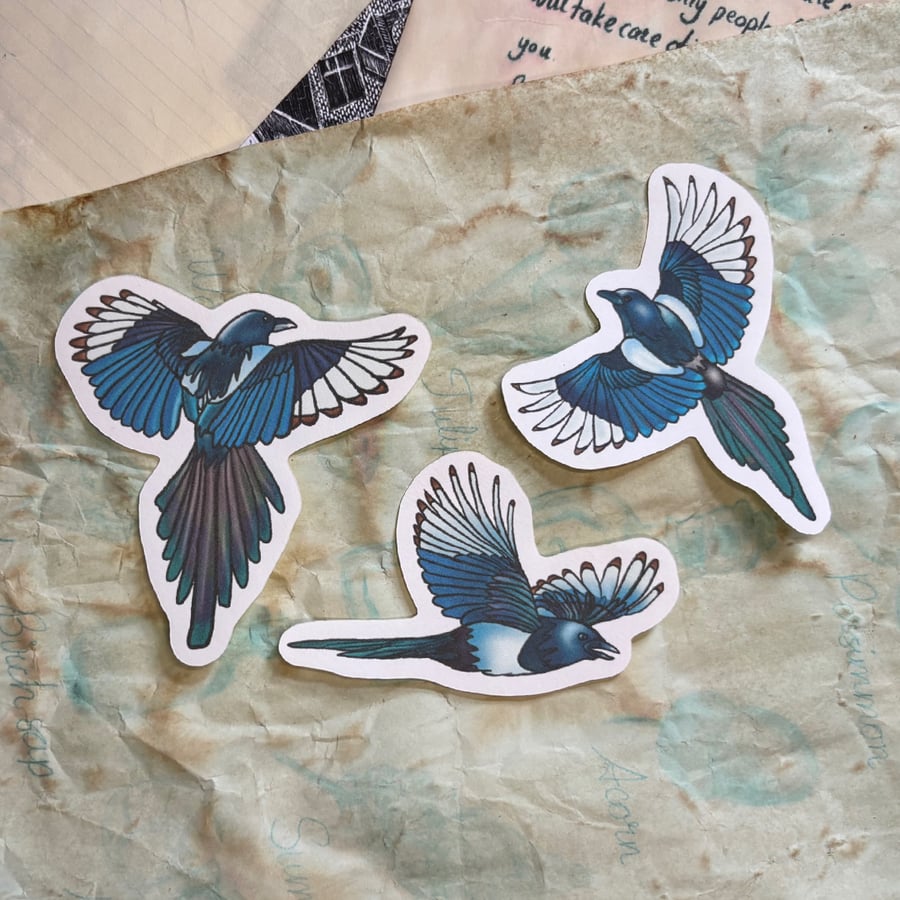 Mellifera Dynasty paper sticker pack - magpies
