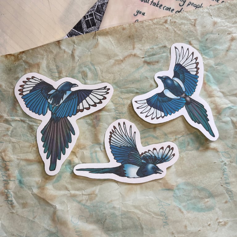 Mellifera Dynasty paper sticker pack - magpies