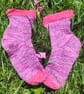 Luxury vegan hand-cranked pima cotton socks in fruity pink and lilac - Image 4