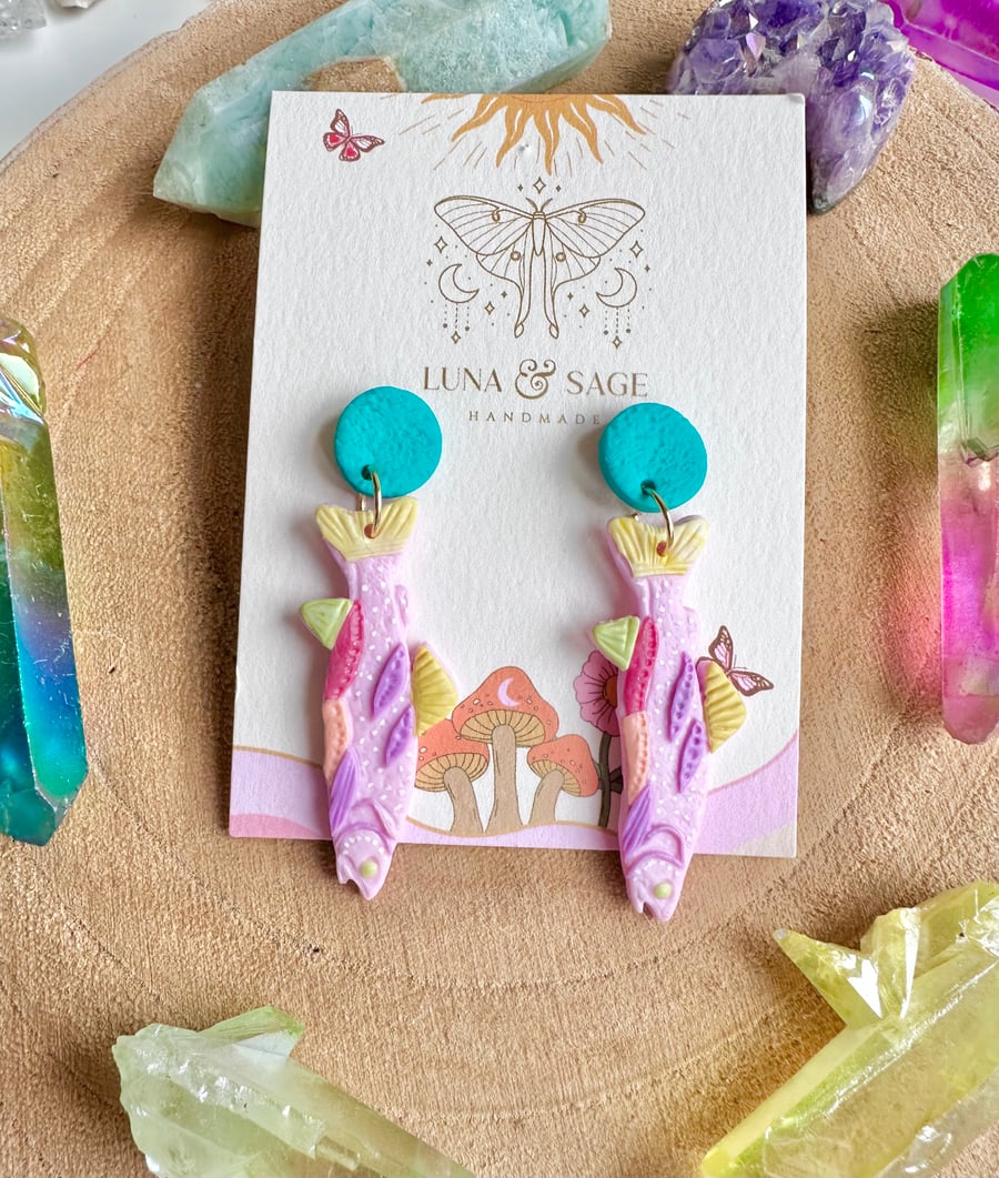 Handmade Colourful Fish Polymer Clay Earrings