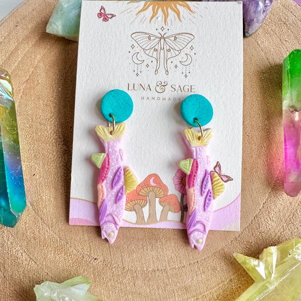 Handmade Colourful Fish Polymer Clay Earrings