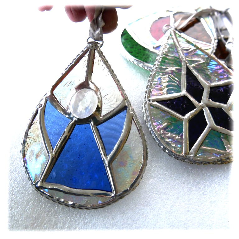 Teardrop Decoration Angel Stained Glass Suncatcher Christmas