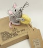 Crochet Mouse with Cheesy Gift - Alternative to a Greetings Card  - Image 1