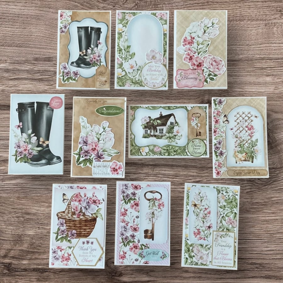 Set of ten greetings cards being sold for charity. 