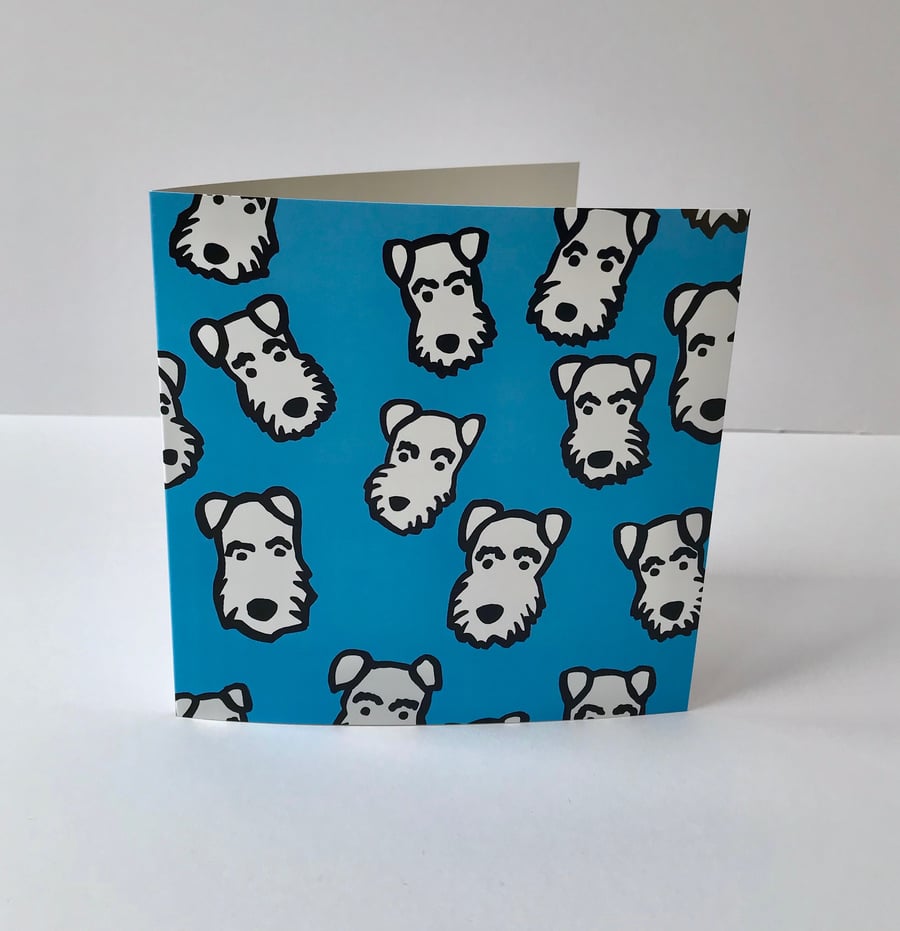 Blue Fox Terrier Pattern Card