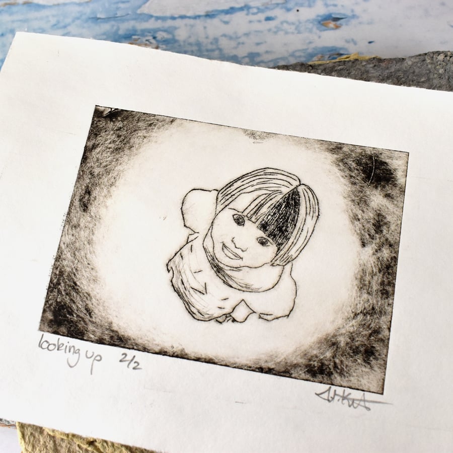 Looking Up, Nursery Decor print, cute girl