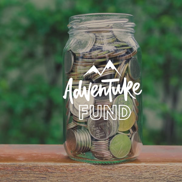 Adventure Fund Jar Sticker - Travel Savings Money Jar Decal, Traveler's Gift