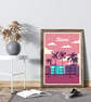 Miami retro travel poster, Miami wall print, retro wall art - Image 2