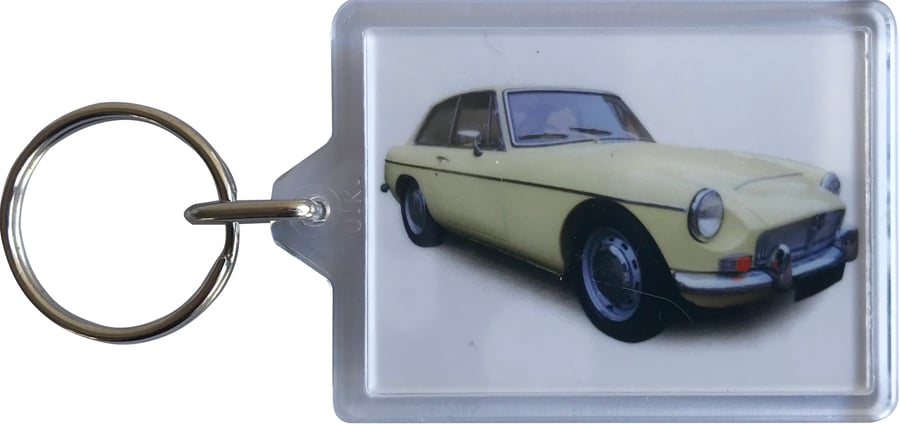 MGC GT 1970 - Keyring with 50x35mm Insert - Car Enthusiast