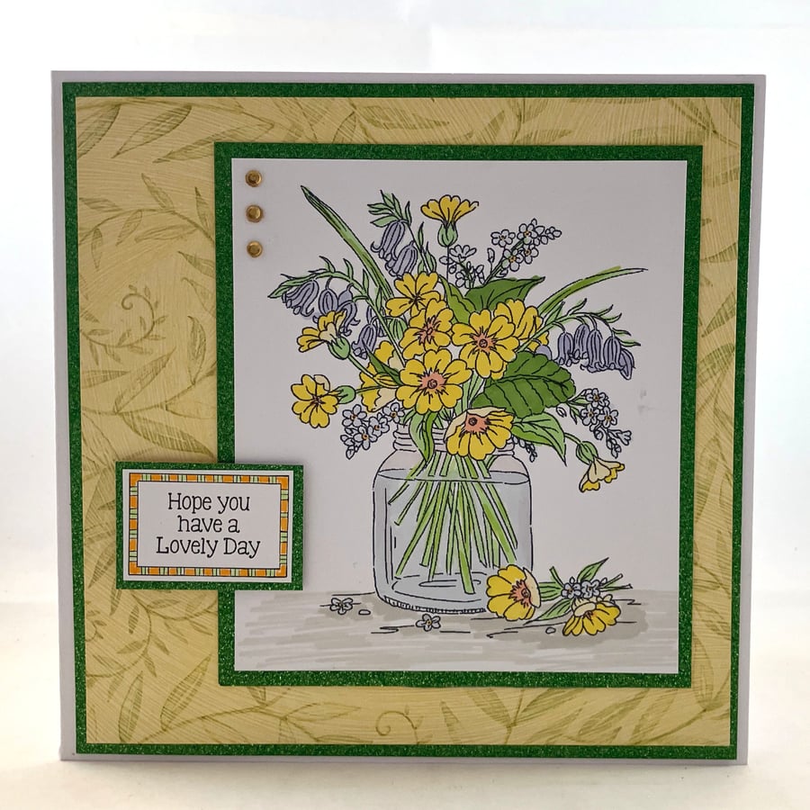 Spring flowers greetings card