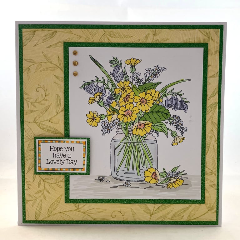 Spring flowers greetings card