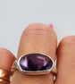 Handmade Organic Silver Ring with Trapiche Amethyst - Size N - Image 9