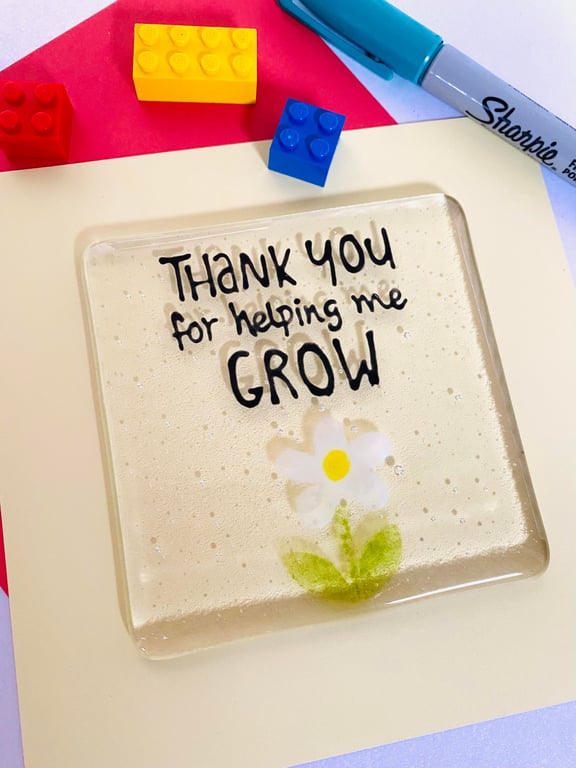 Thank You Teachers Coaster, Thanks for helping me GROW