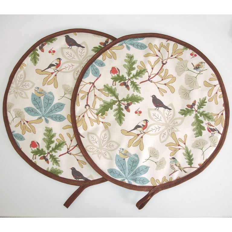 Aga Hob Lid Mats Birds Pads Covers Surface Savers Robin Blackbird Leaves