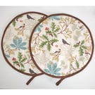 Aga Hob Lid Mats Birds Pads Covers Surface Savers Robin Blackbird Leaves