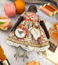 Floss,  A Tiny Hand Embroidered Wren Folk Art Doll - Image 3