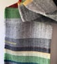 Ecclesall Woods Handwoven Herringbone Lambswool Scarf, Green - Image 3