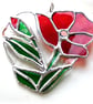 Poppy Heart Suncatcher Stained Glass Flower  - Image 3
