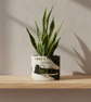 Personalised Black and White Plant Pot with Floral Heart - Gold or Silver Vinyl