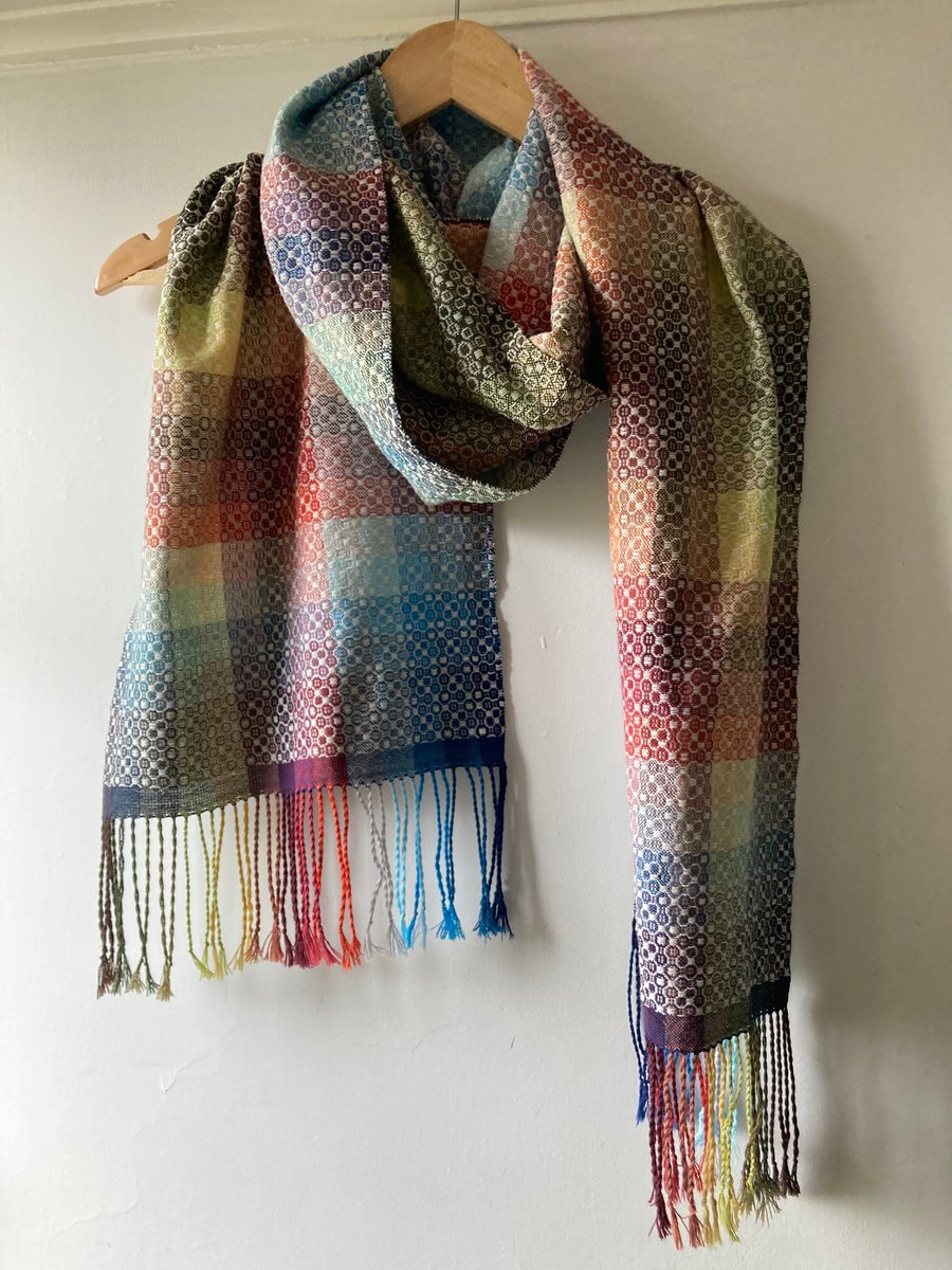 Staithes Reflected Handwoven Cotton Scarf