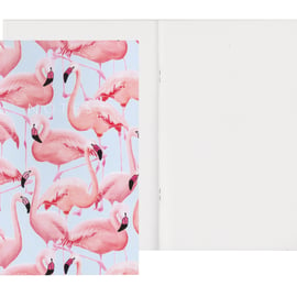 Plain Pages A5 Notebook - Flamingos