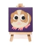 Guinea Pig Miniature Acrylic Painting - cute pet art on mini purple canvas - Image 3