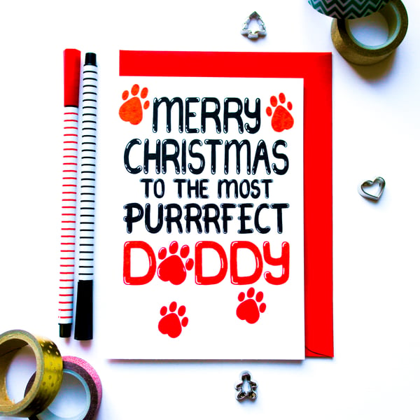 Christmas card from the Cat For A Purrrfect Cat Daddy From Kitty Kittens Cats