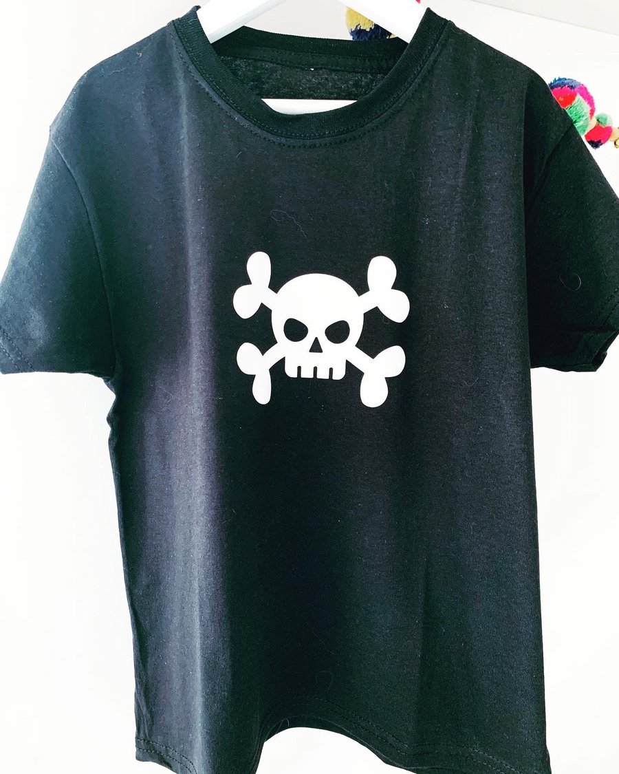 Kids  Skull & Crossbones Slogan Tshirt 