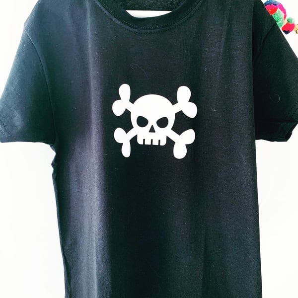 Kids  Skull & Crossbones Slogan Tshirt 