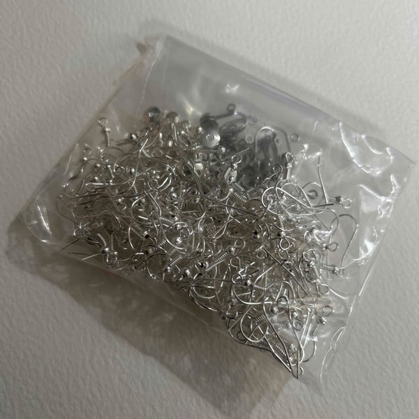 Silver coloured findings for earrings (f11)