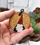 Gnome tree decoration. Pyrography hanging wood slice decoration gift. - Image 4