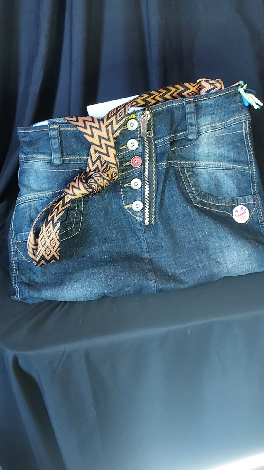 Large upcycled denim bag 