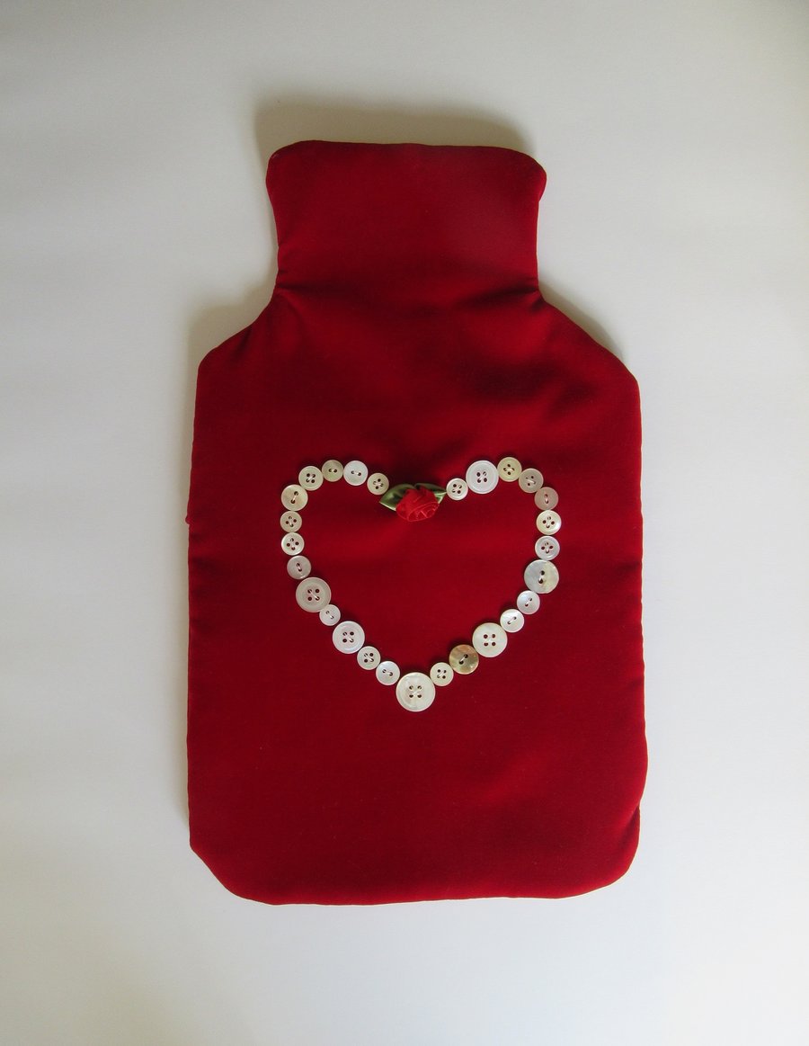 Christmas red velvet hot water bottle cover