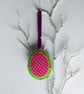 Decoration -  Hanging oval - purple ribbon - Image 4