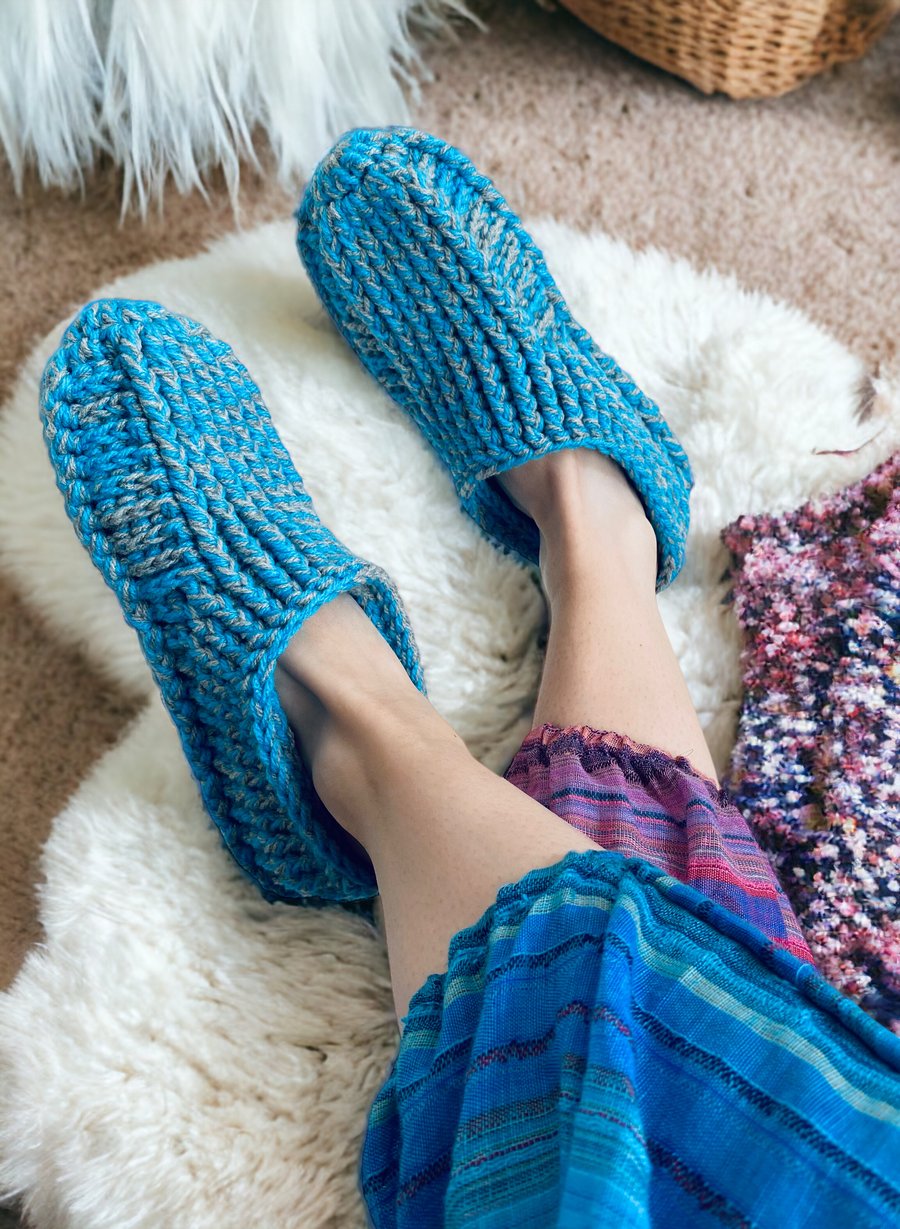 Blue Slipper Socks 