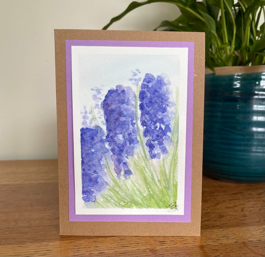 Cards, Greeting card, birthday card, hyacinth, floral, original artwork.