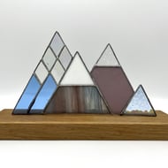 Stained Glass Mountains - Turquoise blue gift for adventurers